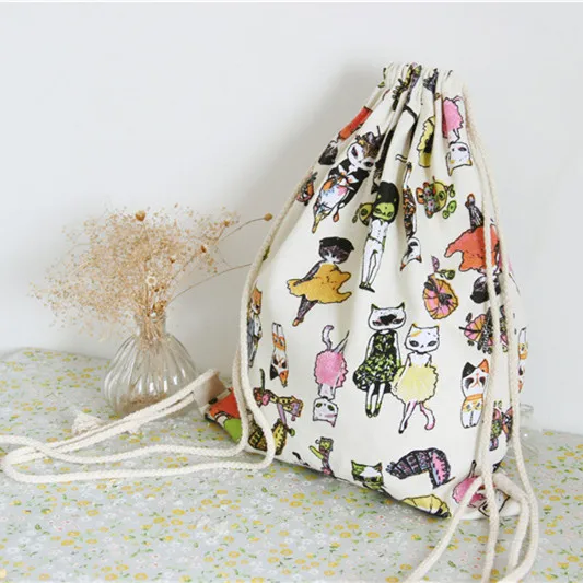 YILE Новый хлопковый льняной рюкзак для девушек студентов Дорожный чемодан сумка