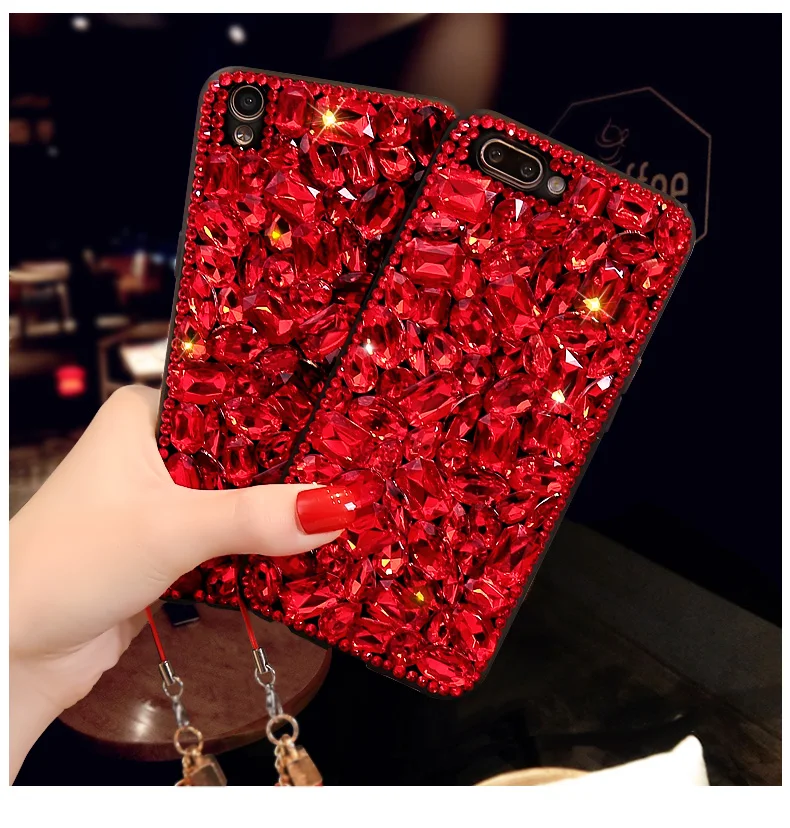 Сделай Сам Полный красный бриллиантовый рубиновый Bling принципиально чехол для