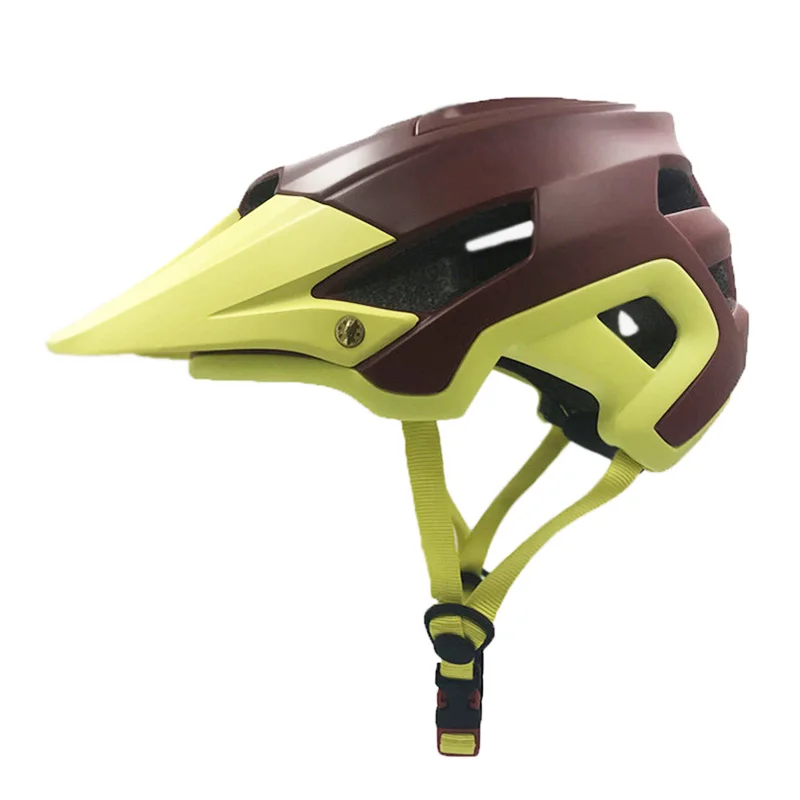 wine red yellow Новинка, контрастный цвет, велосипедный шлем, все-terrai, MTB, велосипедный, спортивный, защитный шлем, внедорожный, супер, горный, велосипедный шлем - Цвет: wine red yellow