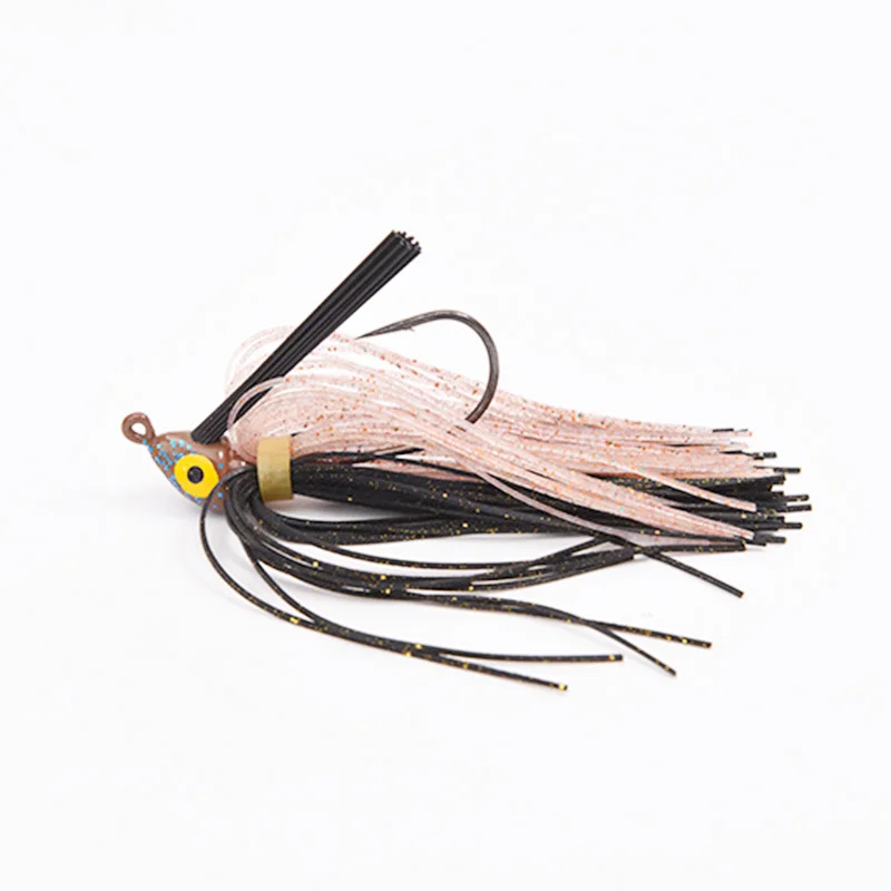 2 шт./набор 9 г Черная большая рот Бас Рыба Металлический приманка Пайка с крючком из резины для рыбалки Резиновый груз Jig Мягкая приманка L21 на.