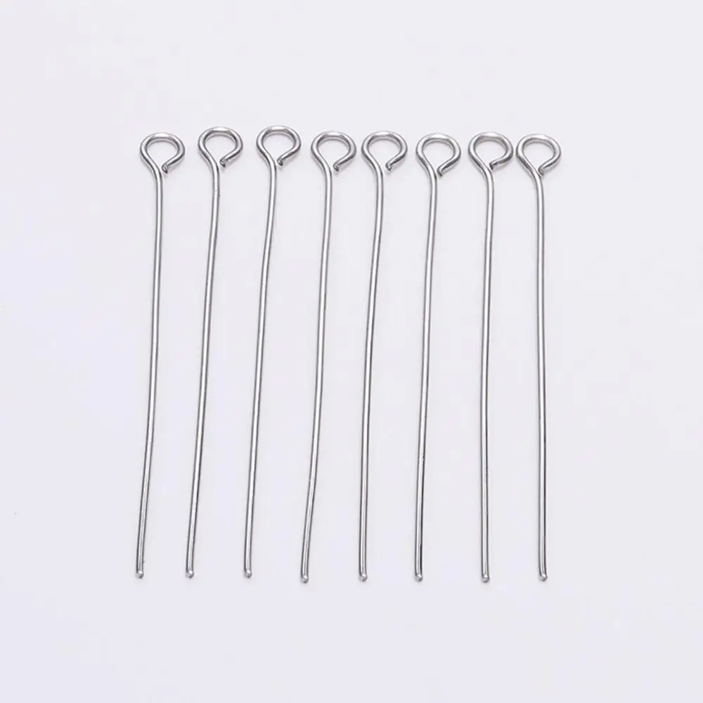 100pcs Stainless steel Eye Head Pins Metal Eye Pins For Jewelry Making Findings Diy Earrings Pendant Jewelry Pins Supplies