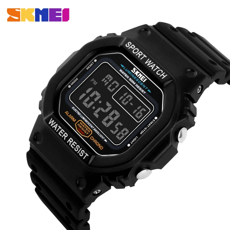 Skmei 1134B Брендовые мужские спортивные часы Модные светодиодный цифровые для активного образа жизни плавание