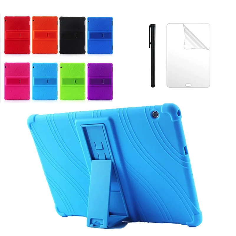 

Silicon Case For Huawei MediaPad T5 AGS2-W09/L09/L03/W19 10.1"Tablet stand cover for huawei mediapad T5 10 Soft case +Film+Pen