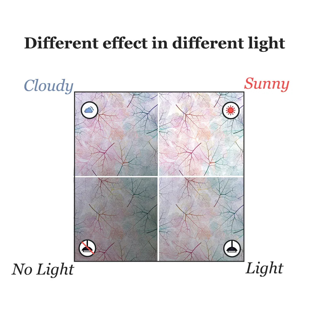 2 м витражная декоративная пленка для стекла листья красочные Романтические