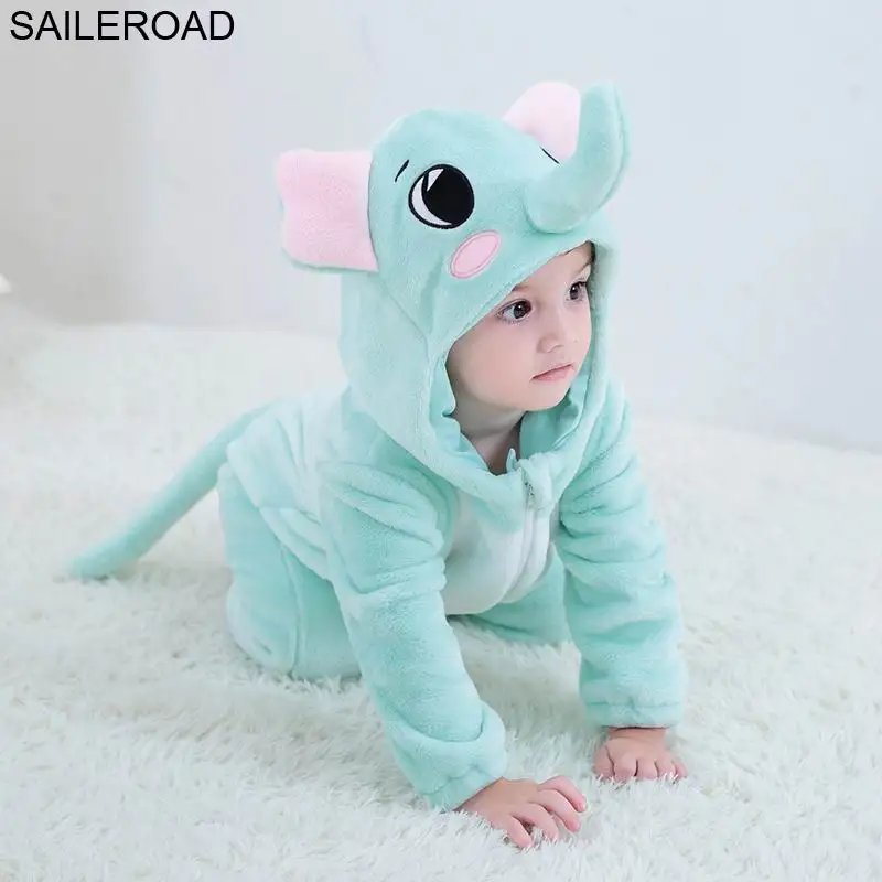 H2461 Elephant SAILEROAD/детское одеяло кигуруми с одним глазом Новинка г. Пижамы для новорожденных с застежкой-молнией для маленьких девочек - Цвет: H2461 Elephant