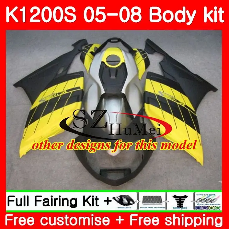 Корпус для BMW K1200 S 05 10 K1200S 06 07 08 09 глянцевый черный 92SH3 Φ K 1200 2005 2006 2007 2008 2009 2010