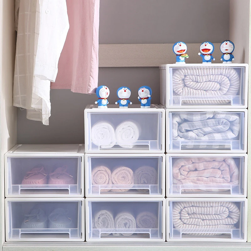 Прозрачный пластиковый ящик для одежды нижнее белье носки коробка хранения