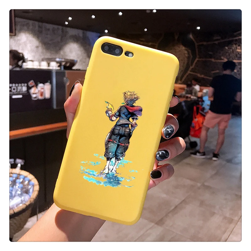 Сора Карамельный цвет чехол для телефона TPU IPhone X 7 8 XS XR xsmax аниме Kingdom Hearts
