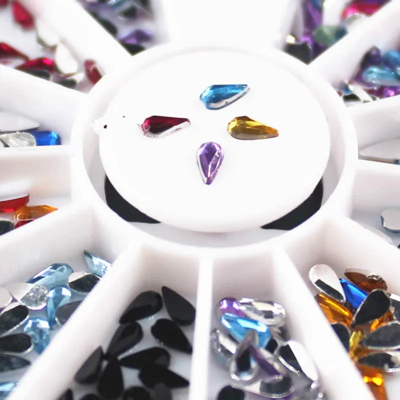 

NEW 1 Box 1mm Mixed Color 3D Nail Art Decorations Colorful Round Wafer Nail Sequins In Wheel DIY Manicure Nail Art Accessories