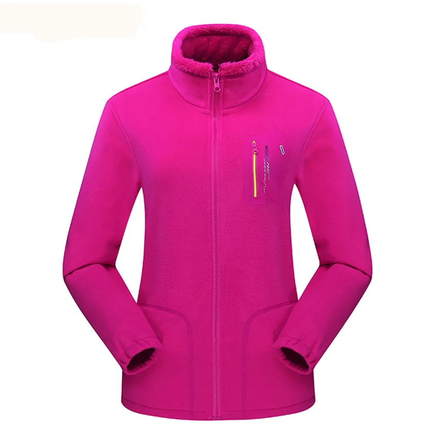 Women Rose Red WindTaste мужские и женские Зимние флисовые куртки для походов, спорта на открытом воздухе, кемпинга, толстые тепловые треккинговые мужские лыжные куртки для альпинизма KA123 - Цвет: Women Rose Red