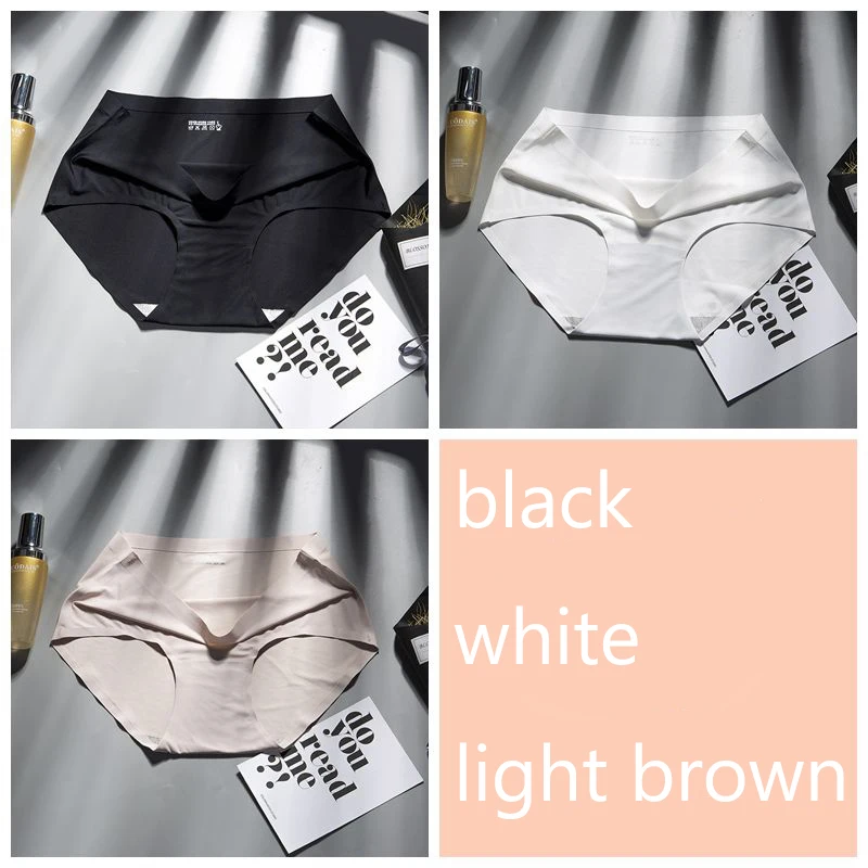 black brown white SP& CITY, 3 шт., цветные, средняя талия, женское Бесшовное нижнее белье, мягкое, дышащее, промежность, хлопковые трусики, сексуальные, комфортные, одноцветные трусы, нижнее белье - Цвет: black brown white