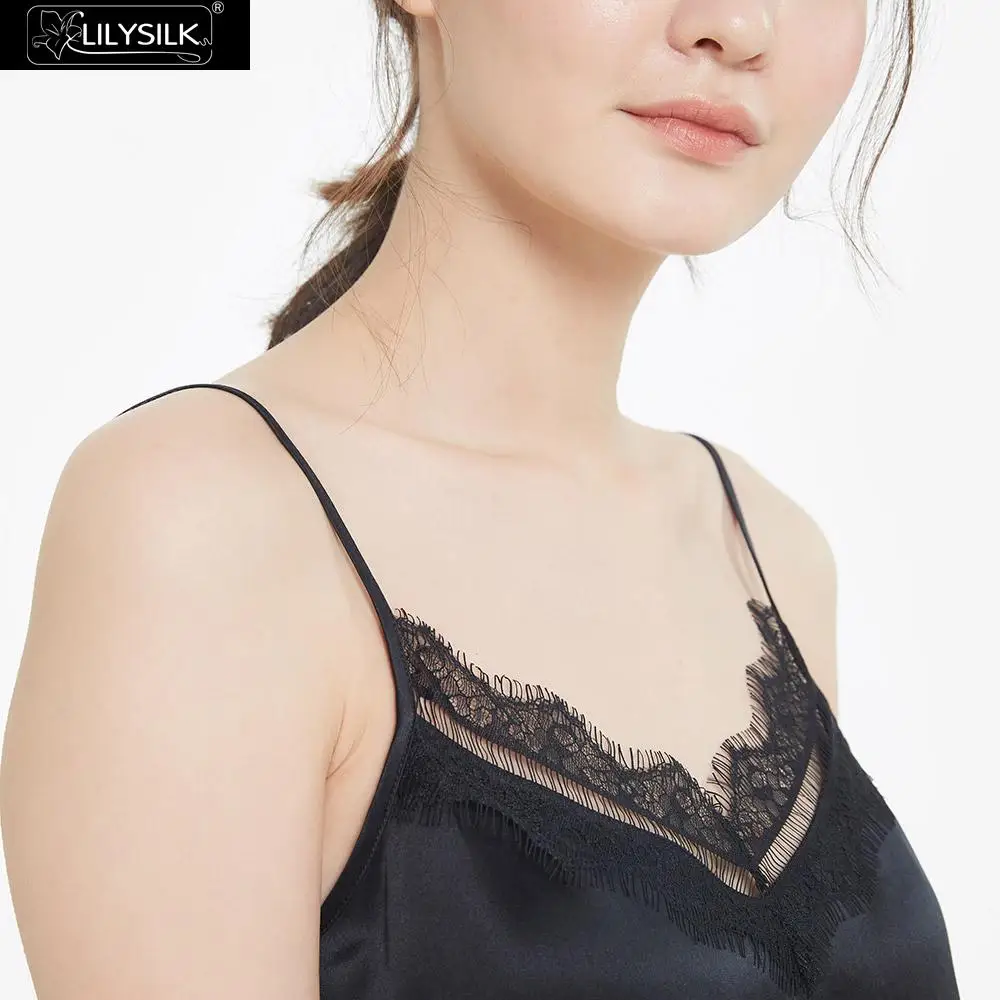 Блузка LilySilk Женская мягкая с кружевной отделкой | одежда