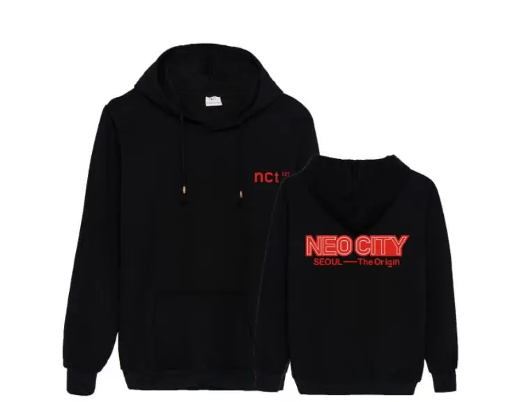 Новое поступление пуловер kpop nct из сеула с принтом Свободный свитшот флисовый в