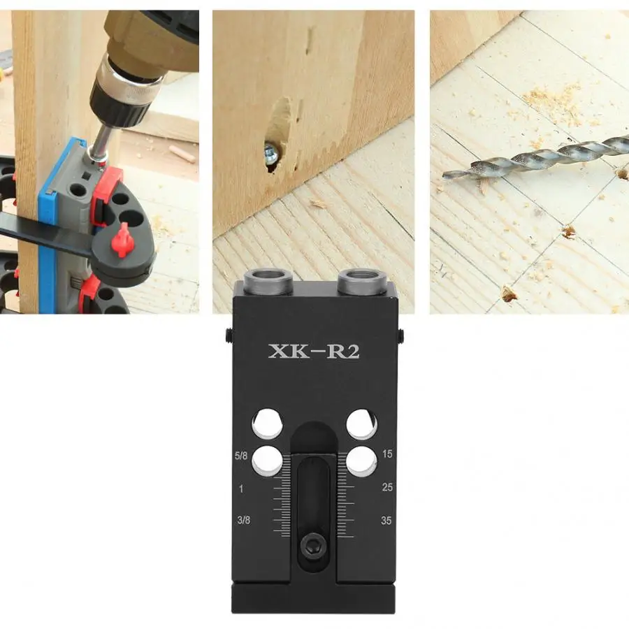 

Foret Metaux 1 Set Black Aluminum Alloy Pocket Hole Jig Set Oblique Hole Positioner Drill Bits for Metal