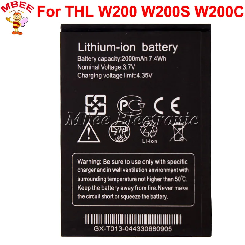 

2000mAh For THL W200 W200S W200C Battery Batterie Bateria Batterij Accumulator AKKU