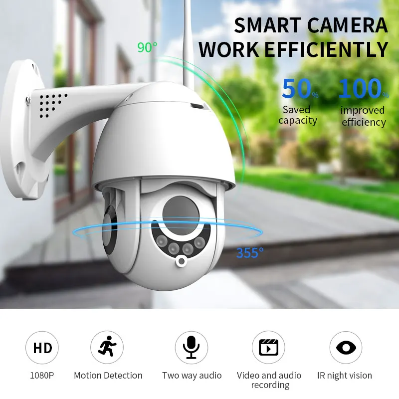 1080P Водонепроницаемая WiFi ip камера монитор наружная безопасности 50 М ночного