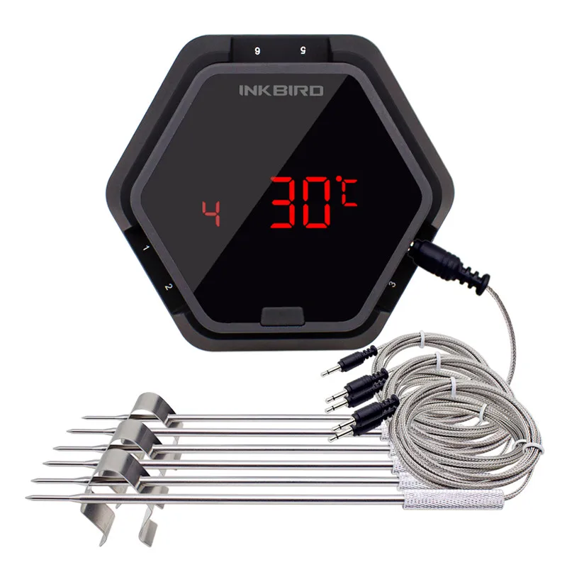 6X Black 6 sensor IBT 2X 4XS 6X3 типа, Bluetooth беспроводной термометр для приготовления пищи, барбекю, IBT-6XS зонды и таймер для духовки, мяса, гриля, бесплатное управление приложением - Цвет: 6X Black 6 sensor