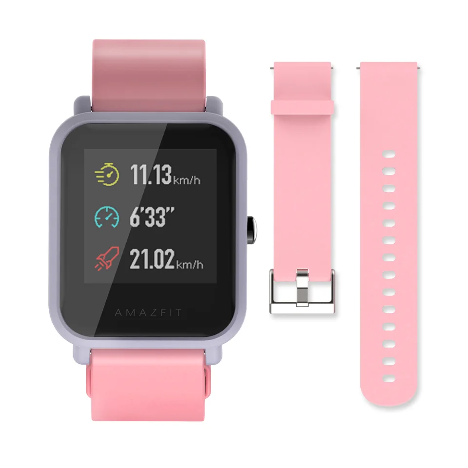 Mijobs ремешок и чехол для Huami Amazfit Bip 20 мм силиконовый на запястье Xiaomi BIT PACE Lite