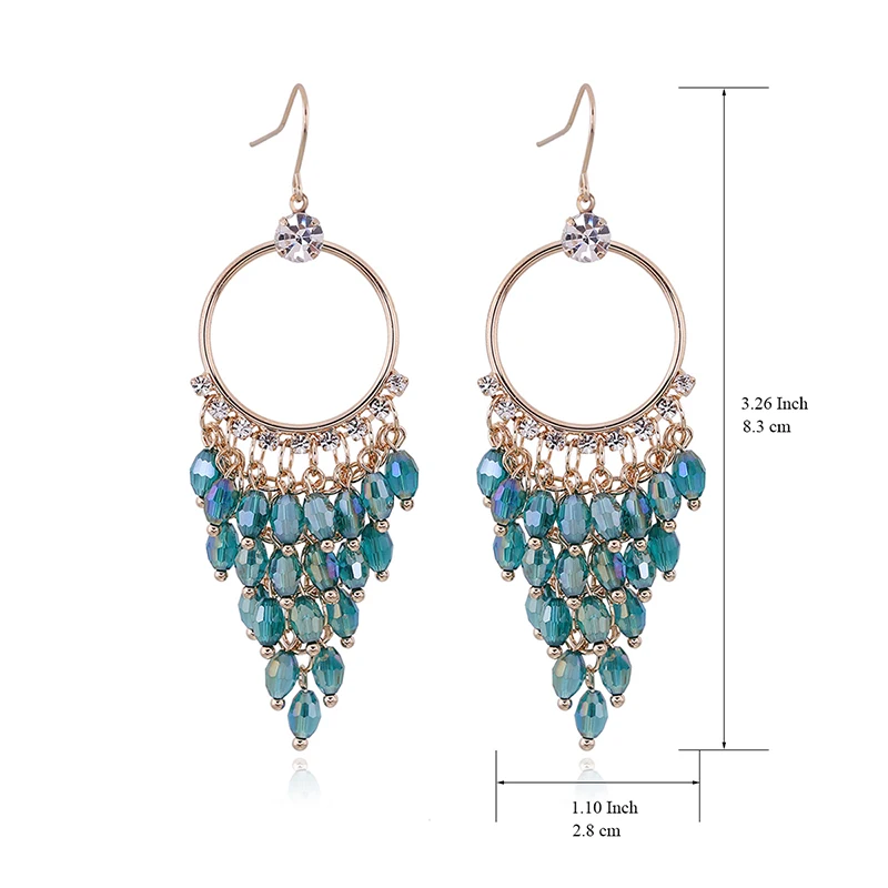 KIMAN Новое Прибытие Уникальные Позолоченные Серьги С Хрустальные Бусины Для