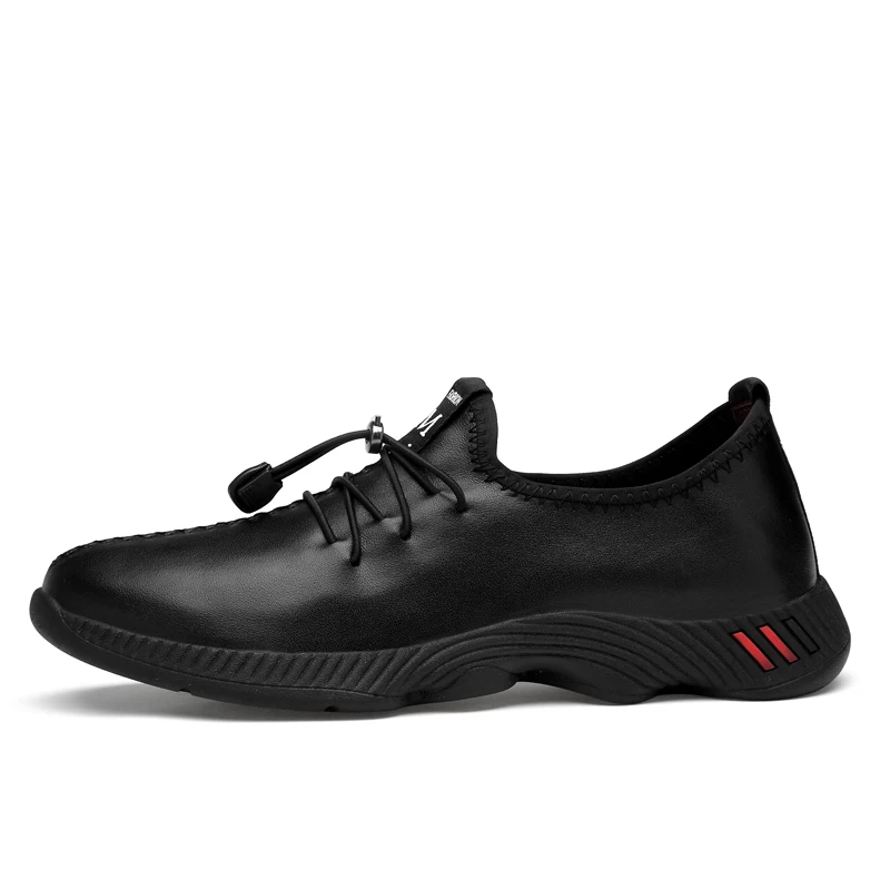 AKZ 100% Genuine Leather Man Loafers Men's casual shoes 2018 Spring Summer Light Air mesh outdoor walking Elastic band | Обувь