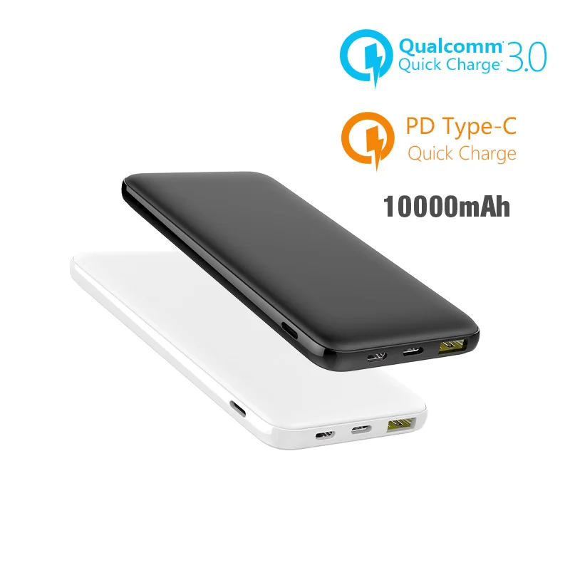 10000 мАч Внешний аккумулятор для samsung galaxy s7 edge/iPhone huawei Xiaomi PD USB быстрая зарядка+ быстрая зарядка 3,0 внешний аккумулятор