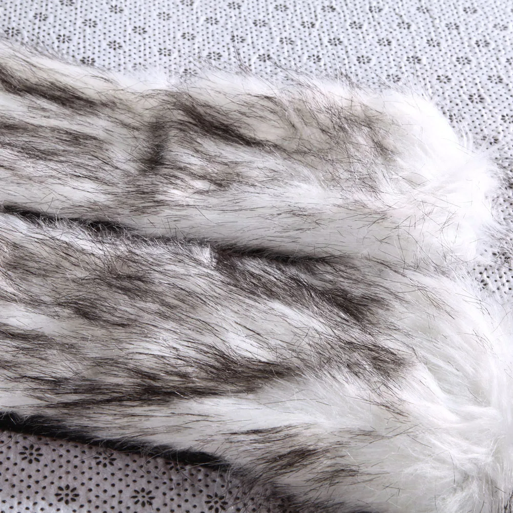 Теплые шапка из животного меха и шарф для женщин зимние пушистые плюшевые кепки