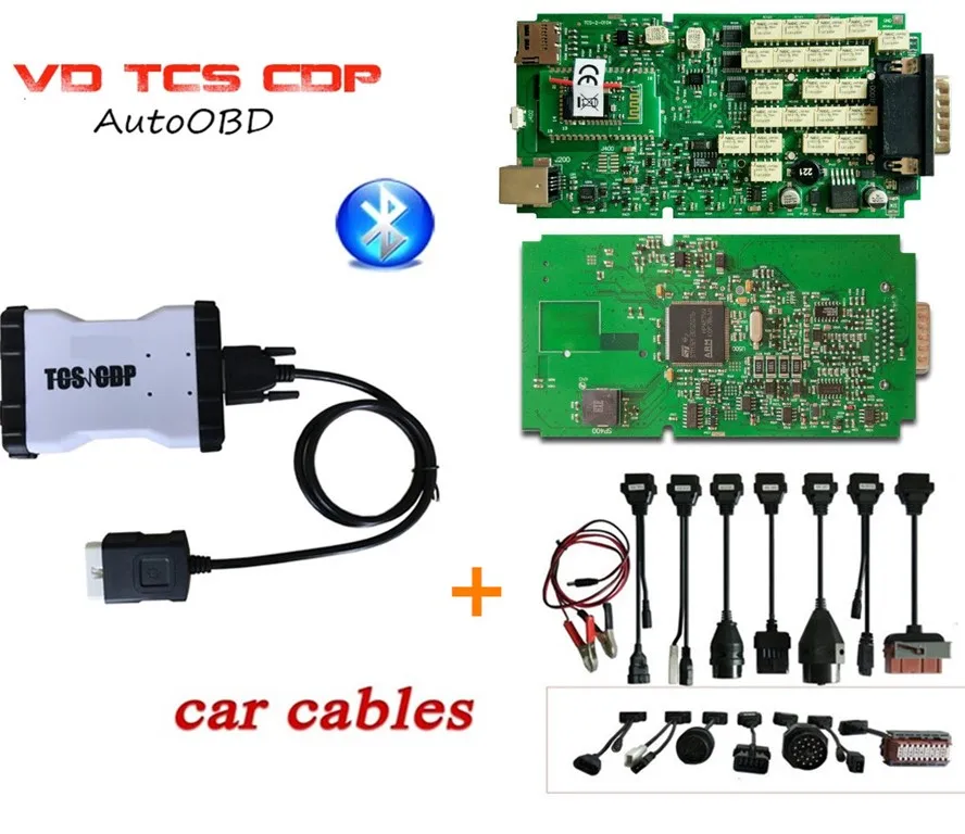 Новый VD TCS CDP pro 2015R3 keygen одна зеленая плата Bluetooth Автомобильный кабель