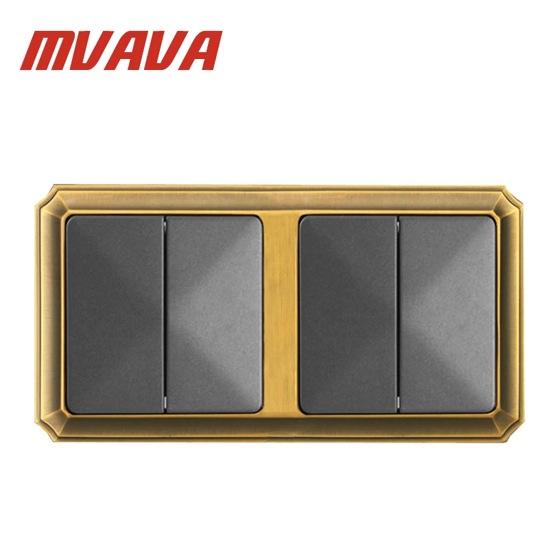 MVAVA роскошный настенный выключатель с бронзовой рамкой 16A 110 250 В декоративный 4