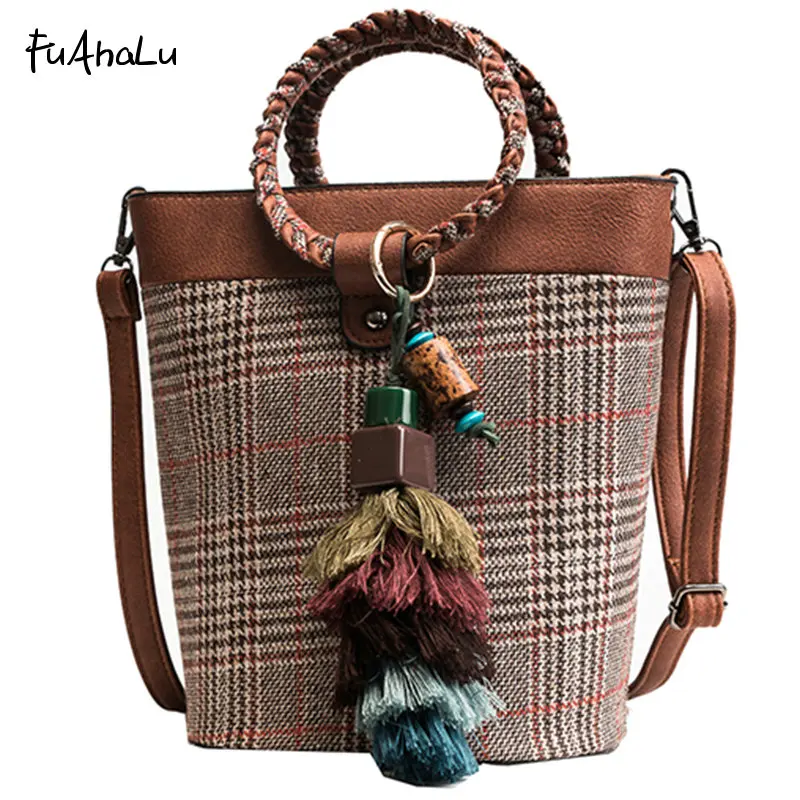 FuAhaLu женская осенне зимняя новая сумка мессенджер популярного цвета из шерсти
