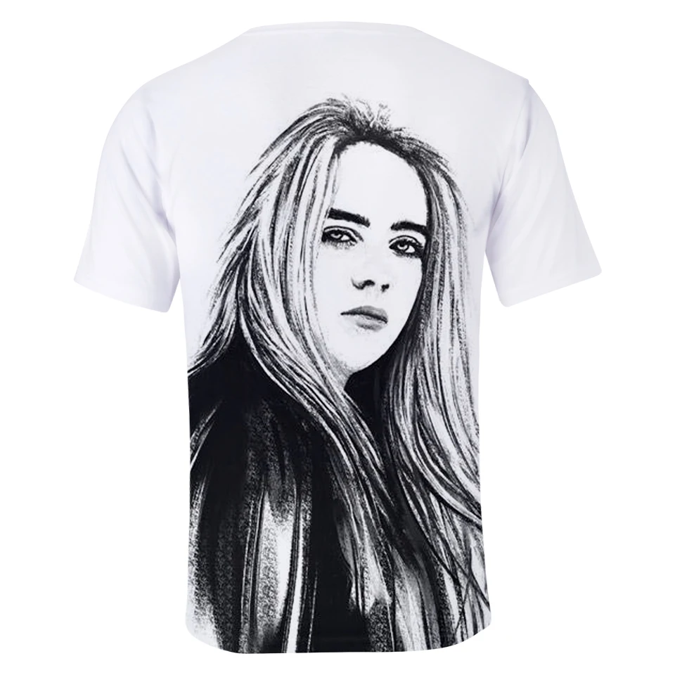 Billie Eilish, новинка, 3D футболка, для мужчин, летняя мода, хип-хоп, Harajuku, повседневная одежда, Billie Eilish, 3D, для девочек, желтая футболка