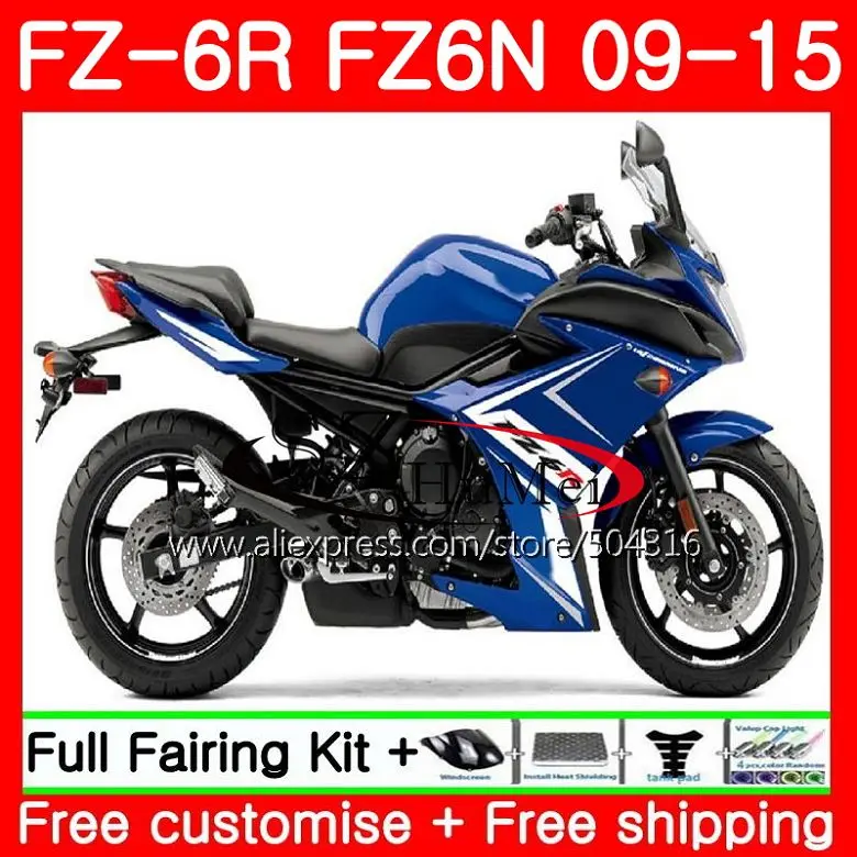 Корпус для YAMAHA FZ6N FZ6 Топ Синий Черный FZ6R 09 10 11 12 13 14 15 75SH17 FZ 6R 2009 2010 2011 2012 2013 2014 2015