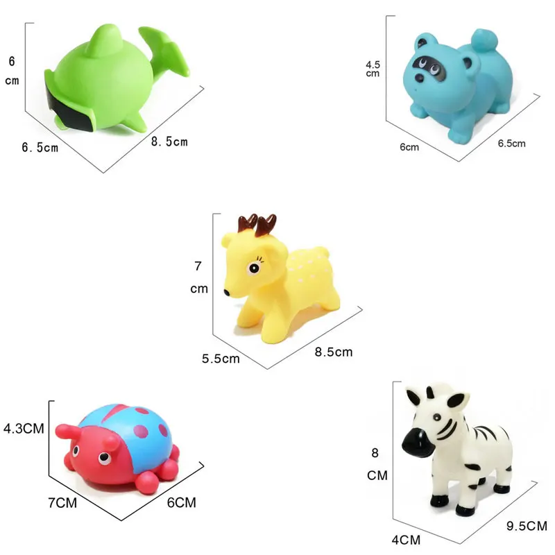 6 шт./компл. Float Сжать Звук Ребенка Мыть Ванна Животных Игрушки Открытый Дети