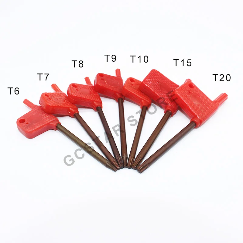 10pcs Red Flag Torx Wrench T6 T7 T8 T9 T10 T15 T20 Screw wrench Machine Tool Accessories Components | Инструменты
