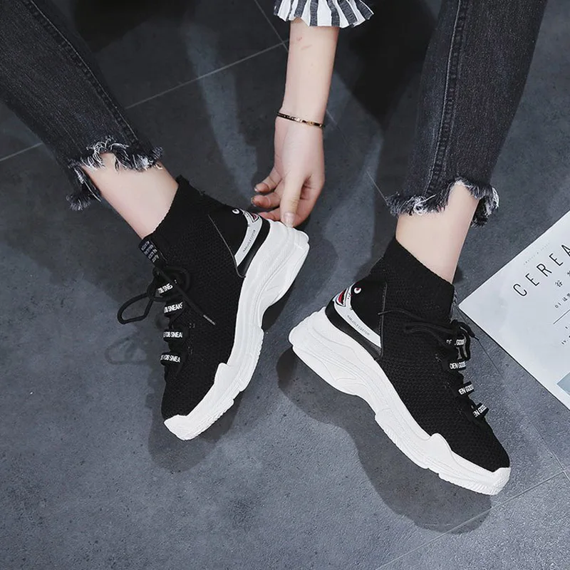 Повседневные носки женские белые кроссовки на платформе zapatos de mujer сезон весна