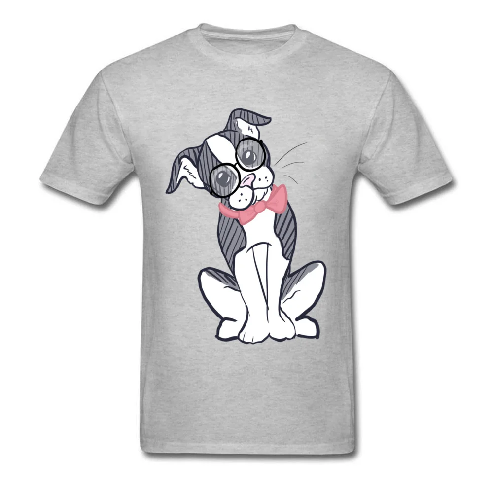 Мужская футболка s Fun 2018 Бостон терьер с очками и бабочкой Милая принтом собаки