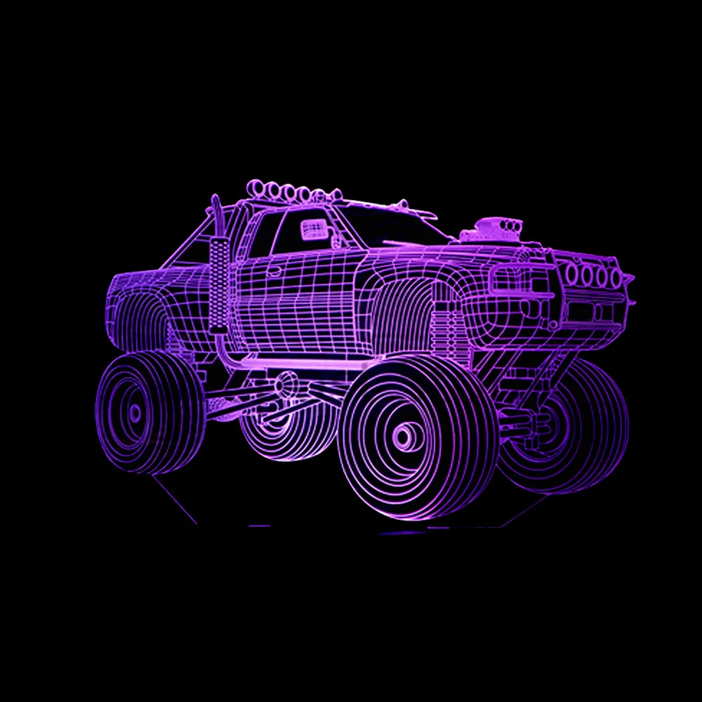 Новый внедорожник 3d ночник 7 красочный сенсорный пульт дистанционного