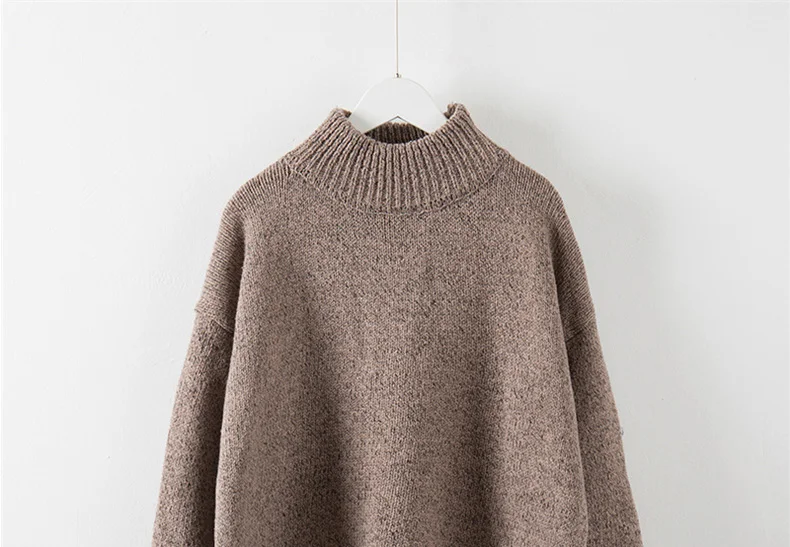 Женский теплый пуловер TAJIYANE трикотажный с закрученными краями на весну и осень