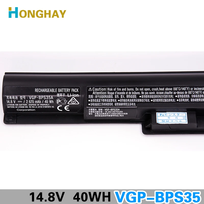 Оригинальный аккумулятор HONGHA для ноутбука SONY Vaio подходит моделей 14E 15E BPS35A SVF1521A2E