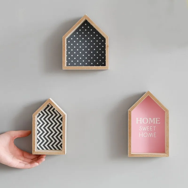 Настенный деревянный стеллаж для хранения детской комнаты украшения дома