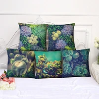 plants cactus tropical flowers jungle leaves colorful garden magnolia pastel cushion cover sofa pillow case floor mat