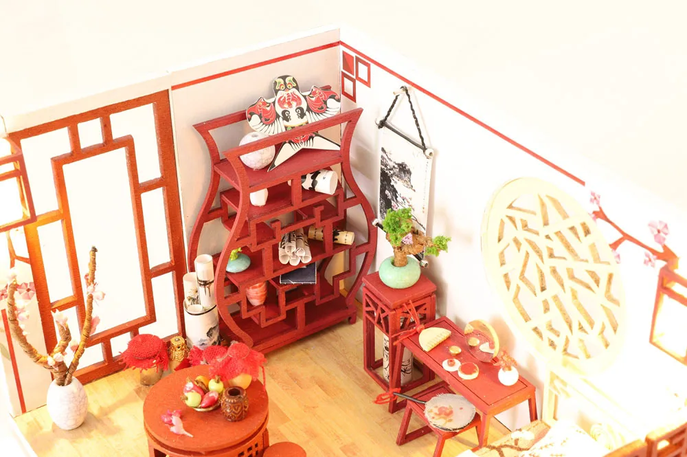 Детские игрушки Diy кукольный домик собирать деревянные Miniaturas кукольный дом мебель миниатюрный кукольный домик Головоломка Развивающие игрушки для детей
