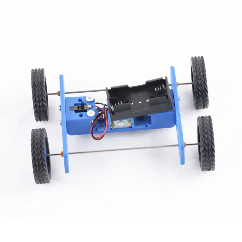 Diy два колеса обычный автомобиль Собранный игрушечный транспорт образовательная