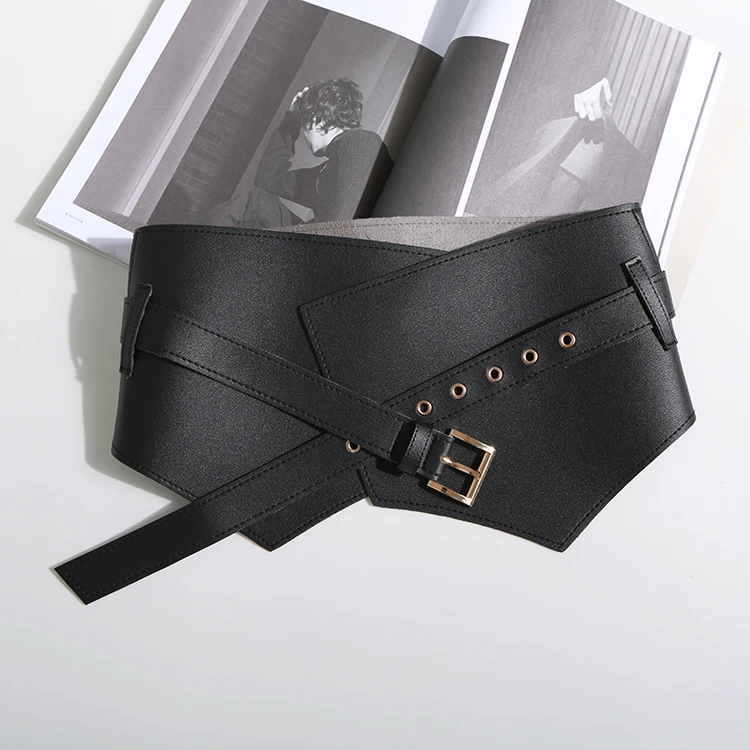 

2021 Women Corset Waist Corset vintage corset Wide Belt New All Match Buckle Woman Fashion Cummerbunds Belt pu Leather