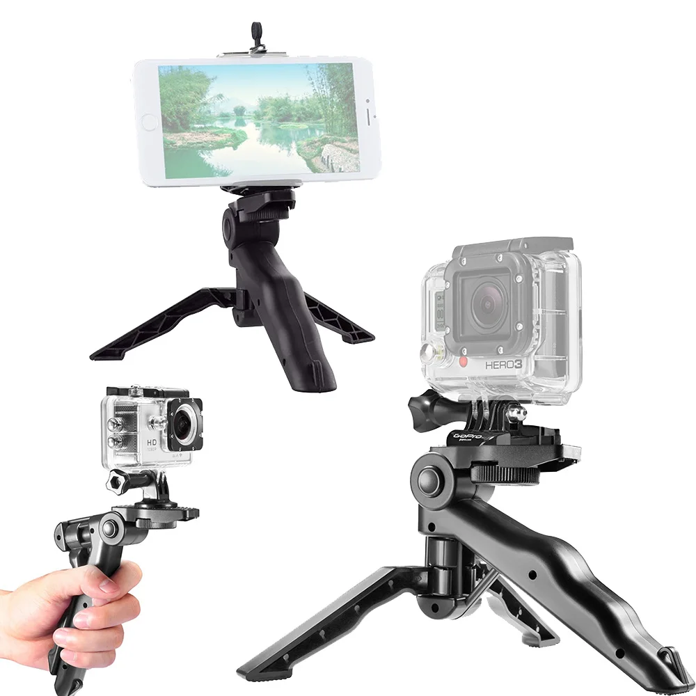 

New Arrival Mini Tabletop Tripod with 1/4inch Screw for Gopro Hero SJcam SLR Cameras Stand Supports with Clip for Mobile Phones