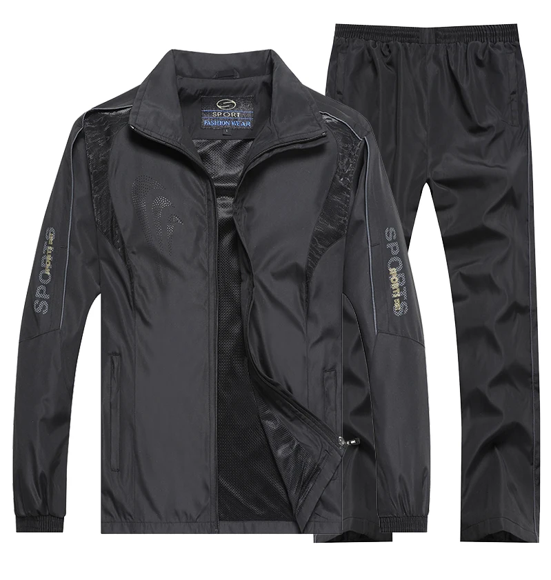 AZ-XH49 black Aismz брендовый спортивный костюм, мужская спортивная одежда, толстовка+ штаны, комплект из 2 предметов, верхняя одежда, тренировочный спортивный костюм для бега, спортивный костюм для мужчин - Цвет: AZ-XH49 black