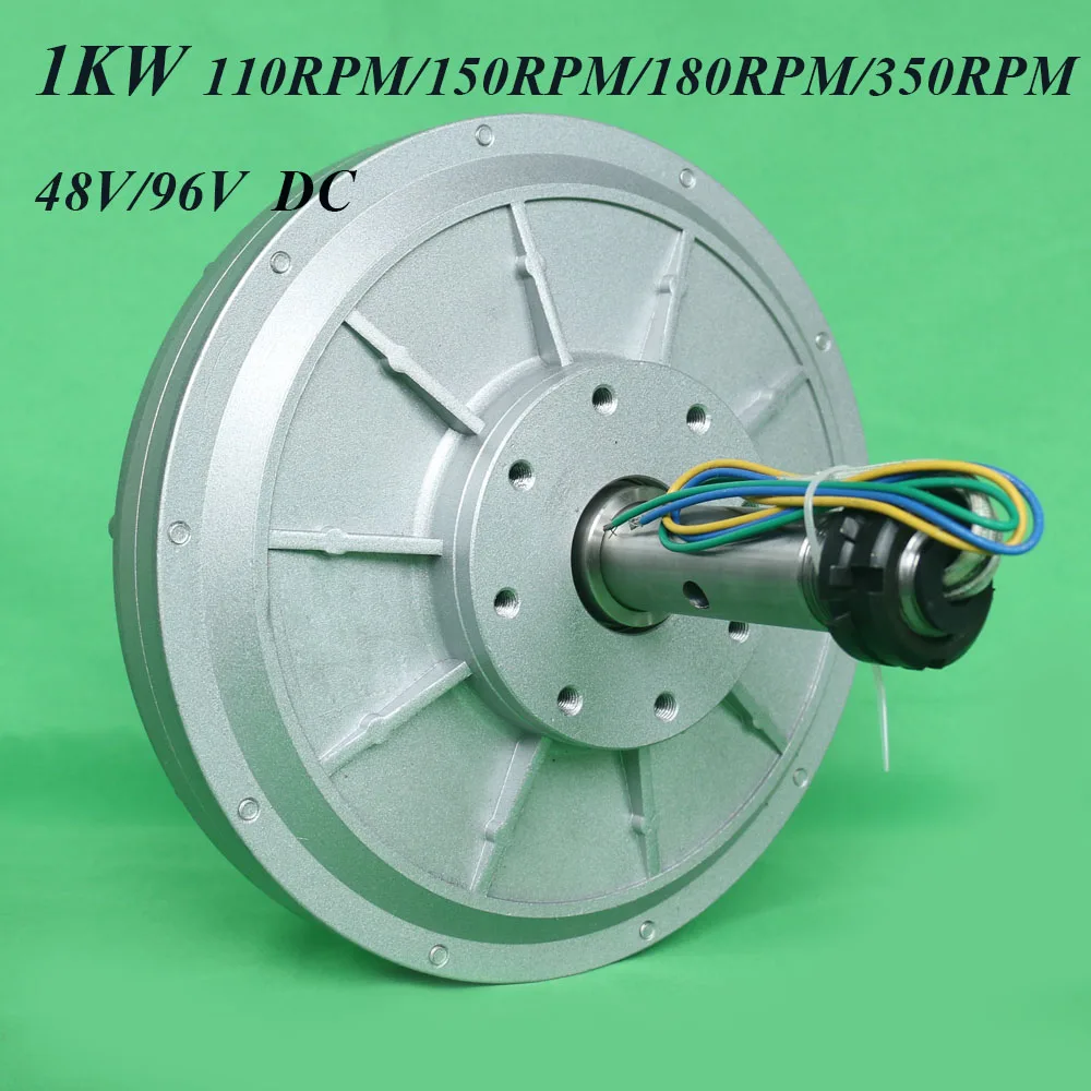 

FLTXNY 1KW 48V 96V 120V 220V Low Torque No Noise Generator For Wind Turbine DIY 110/150/180/350RPM 1000W Maglev Generator