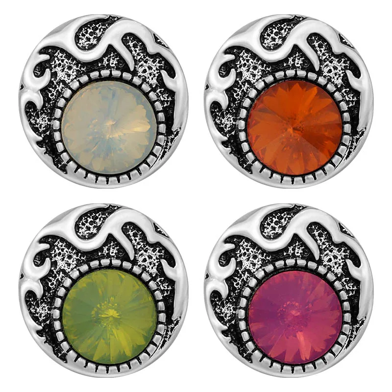 

New Beauty Rhinestone pattern 20MM Metal snap buttons for DIY 18mm snap jewelry wholesale KZ3376