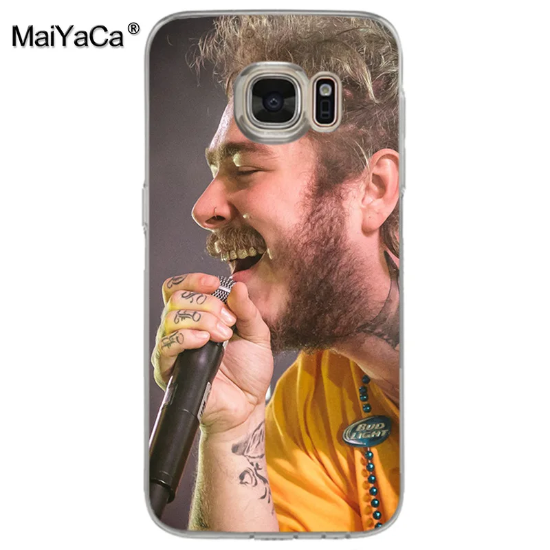 Мягкий прозрачный чехол MaiYaCa Post Malone из ТПУ для samsung galaxy s9 plus s7 edge s6 s5 s8 | Мобильные