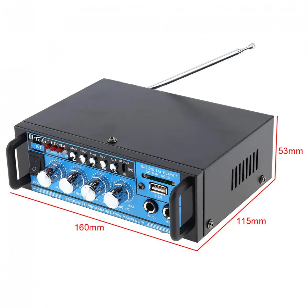 HiFI Bluetooth 4CH Автомобильный MP3 стерео аудио усилитель мощности DSP цифровой FM радио плеер Поддержка SD/USB/DVD с пультом дистанционного управления