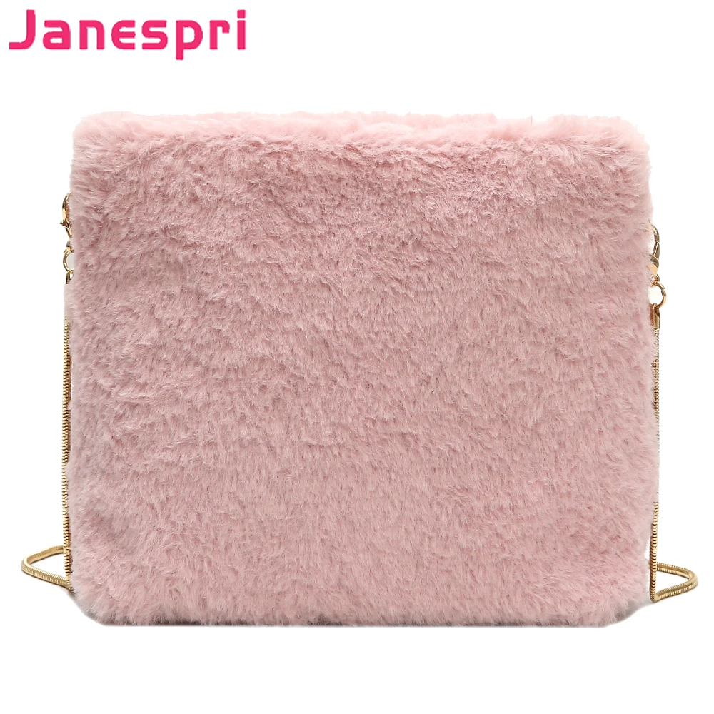 Janespri новые женские сумки велюровые через плечо с цепочкой для женщин женская